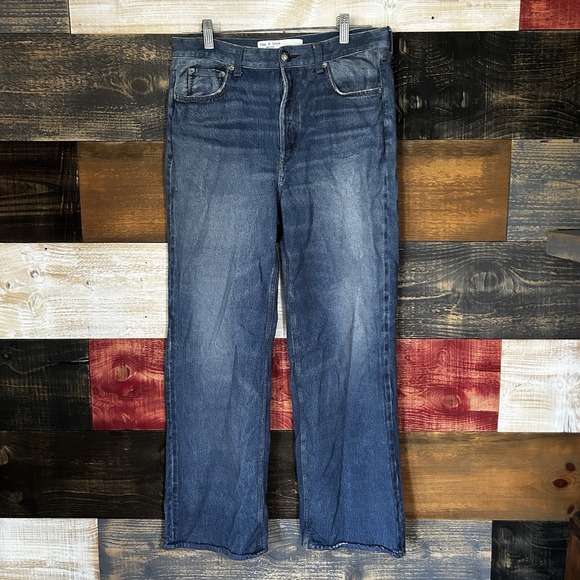 rag & bone Denim - Rag & Bone Miramar Pants Womens 30 Sofie Wide Leg Faux Jeans Sweatpants Stretch